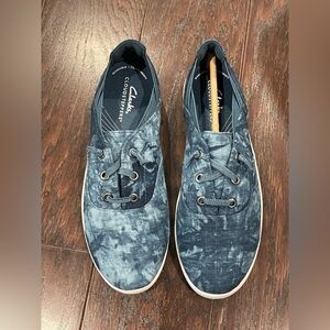 Clarks Cloudsteppers Canvas Lace-Up Shoe Breeze Ave 2 Denim Women Size 7M